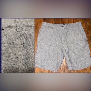 NWOT☀️🩴Banana Republic Linen Cotton Blend Gray Flat Shorts 9” inseam 33” Waist